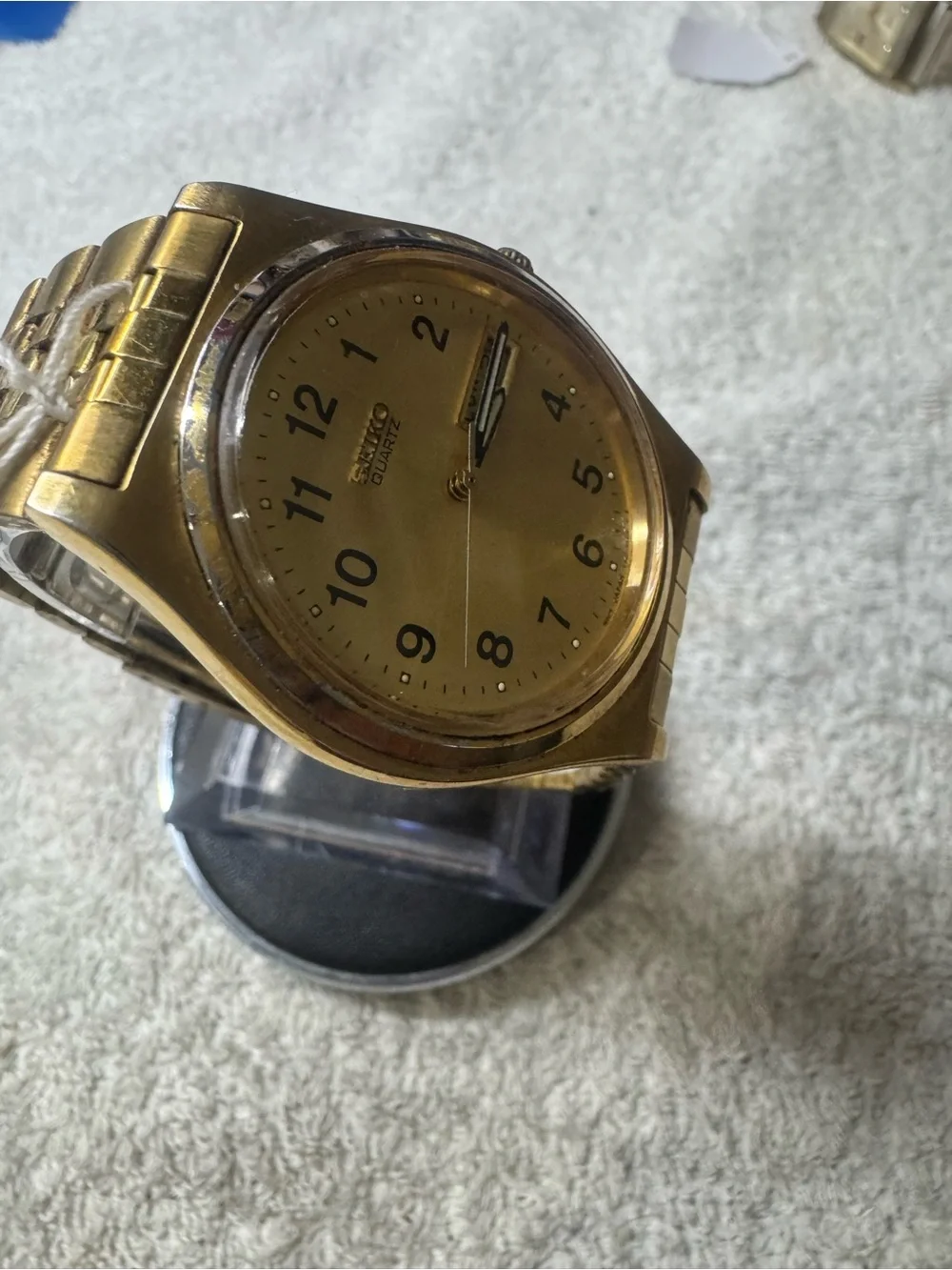 Seiko Gold Tone Quartz Watch with Black Numerals